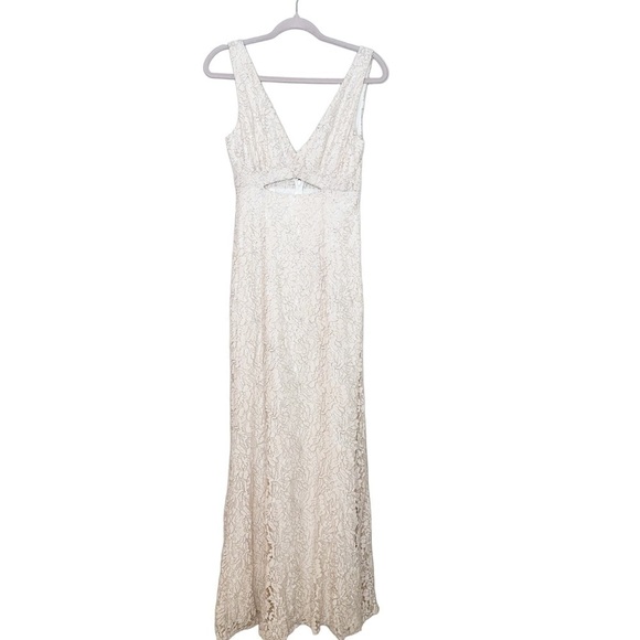 Lovers and Friends Small Neutral Lace Sleeveless Cutout Gown - Picture 1 of 5